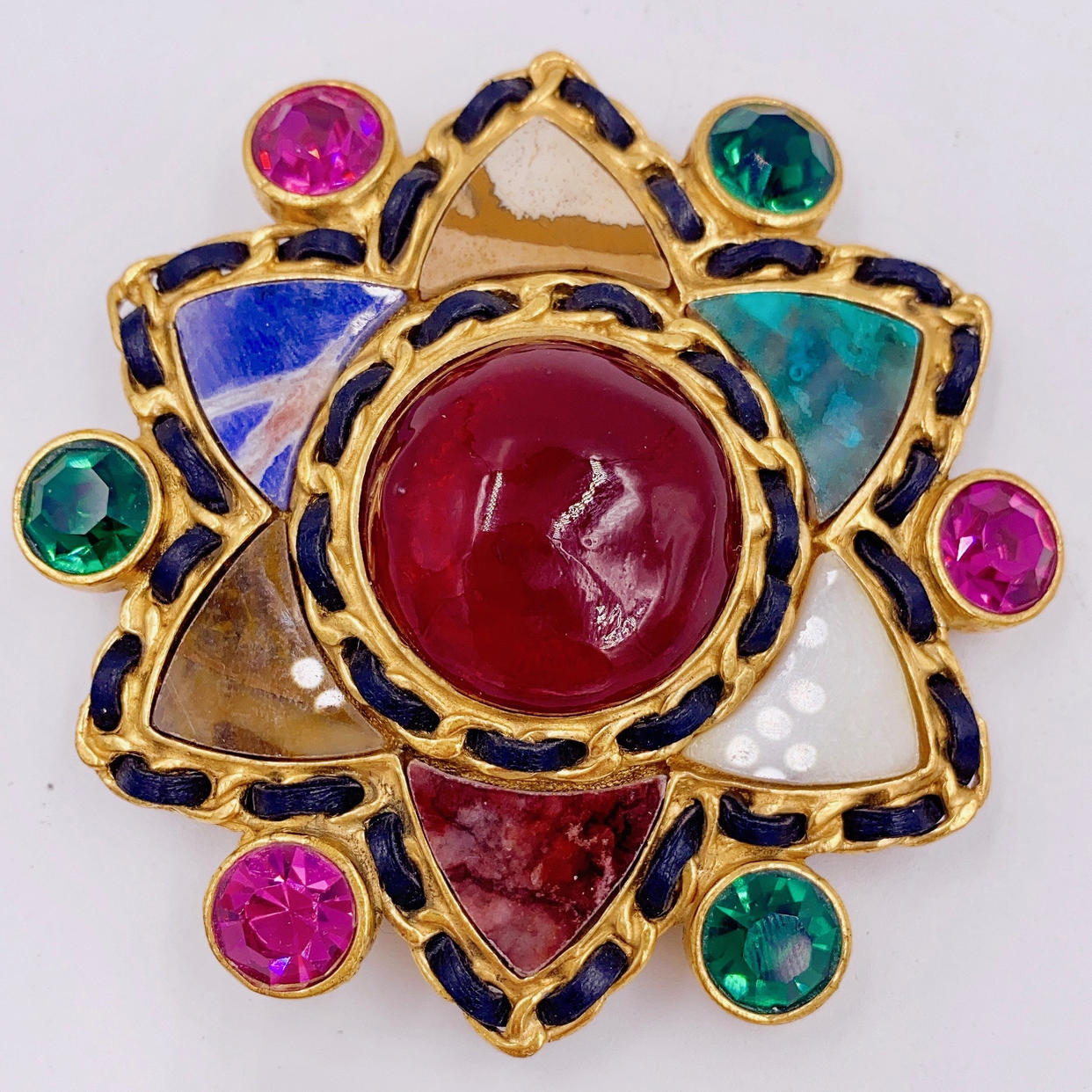 【リナ】CHANEL gripoix vintage ブローチ★超レア★グ リナ様専用】CHANEL gripoix vintage ブローチ☆超レア☆グ