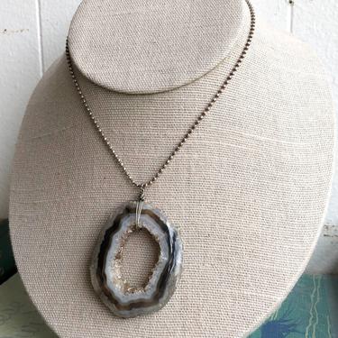 Druzy Geode Slice Pendant 
