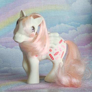 Vintage 1984 My Little Pony RARE &amp;quot;Twice as Fancy&amp;quot; Red and White Candy Pink Hair MLP GI 80s Nostalgia Vintage 1980s Sleepover Toys 
