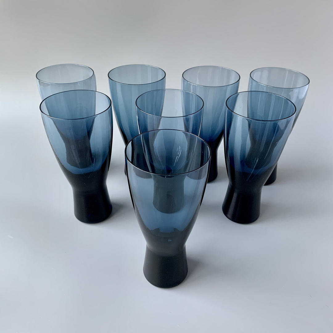 4 Whitehall Blue Colony Iced Tea / Water Glasses - Large Heavy