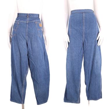 50s side zip jeans 40&quot; 1X / vintage 1950s rancher western cowgirl PLUS SIZE high waisted  jeans denim XXL 