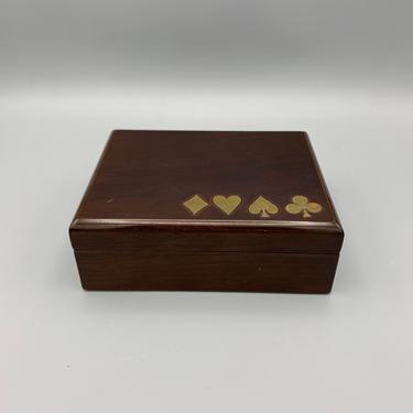 Vintage two deck card box 