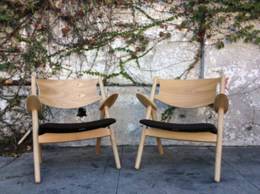 Mid Century Danish Style Bent Wood Lounge Chairs Sunbeam Vintage Highland Park Los Angeles, CA
