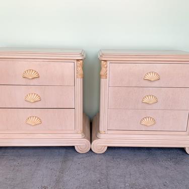 Pair of 80s Chic Shell Night Stands