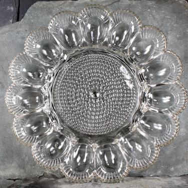 Vintage Glass Deviled Egg Serving Dish - Hobnail Glass - Classic Holiday Serving Piece - Heirloom Table | FREE SHIPPING 