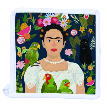 Frida Kahlo and her Parrots Pot Holder