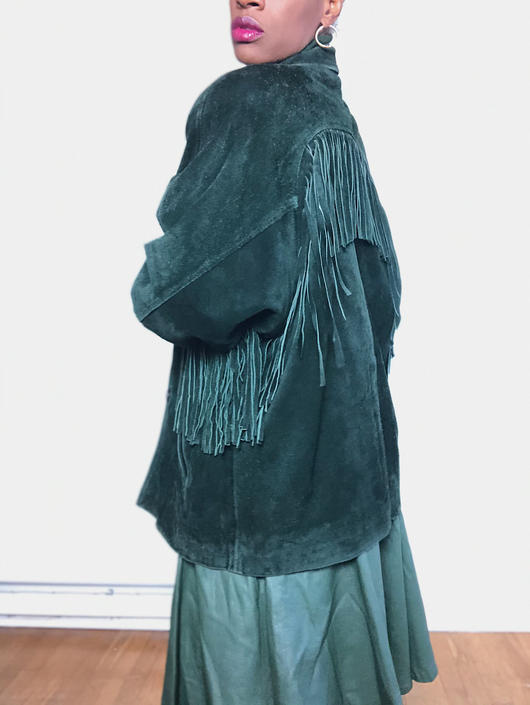 Green 2025 fringe jacket