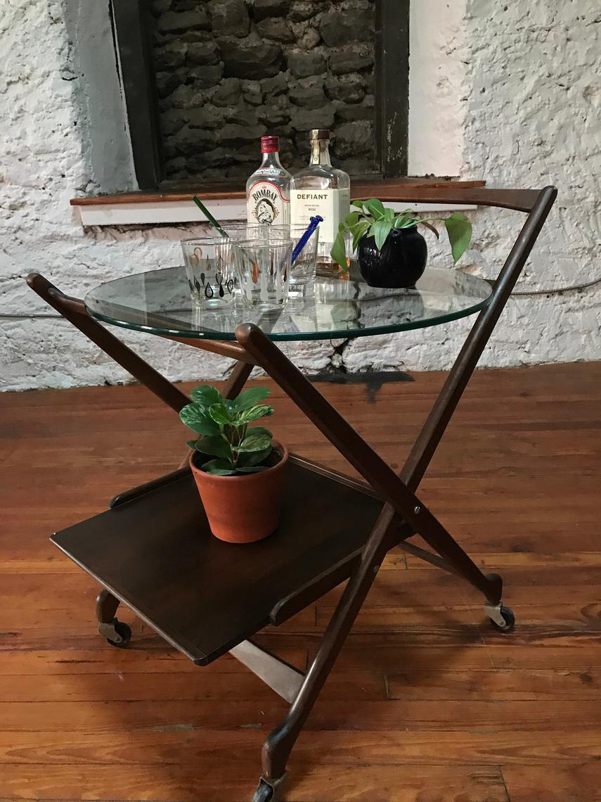 Mid century bar cart mid century glass top bar cart VintaDelphia Germantown Philadelphia