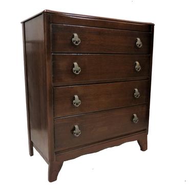 Chest Of Drawers Vintage | English Oak 4 Drawer Dresser 