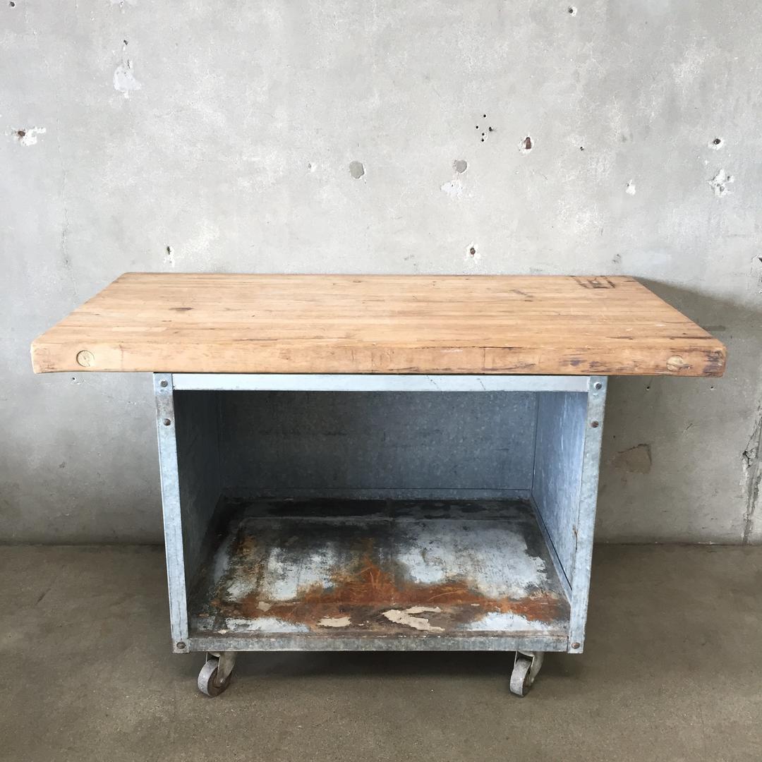 Vintage Industrial Butcher Block Island | Urban Americana | Long Beach, CA