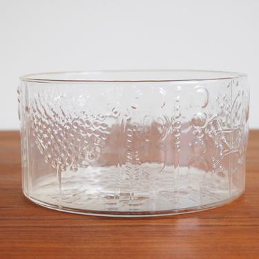 Scandinavian Modern Iittala 7.5" Glass Bowl Flora Oiva Toikka Made in Finland 