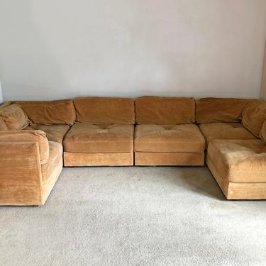 vintage mid century Selig modular tuxedo sofa couch sectional 