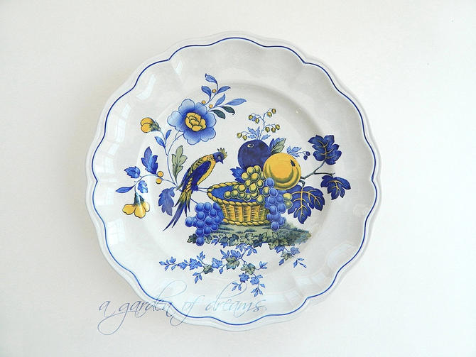 Copeland Spode Blue Bird Pattern Dinner Plate Handpainted