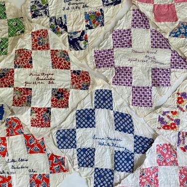Vintage Friendship Quilt Pieces, Southeast United States, Lot of 20 Squares, Farmhouse Decor, Country Cottage, Americana 