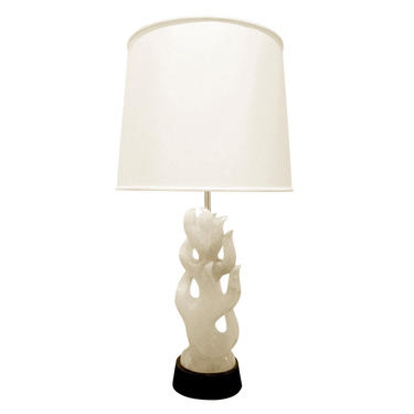 Hand-Carved Alabaster Table Lamp 1940s - SOLD