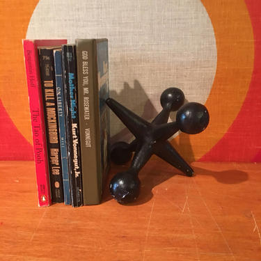 Vintage Bill Curry Style Black Jax / Jack Bookend, Jax Doorstop, Jax Sculpture, Mid Century Modern Home Decor, Pop Art Sculpture 