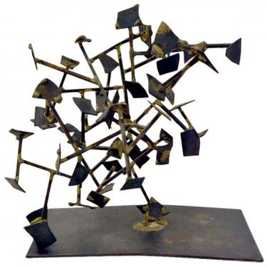 Harry Bertoia Welded Steel & Brass Sculpture