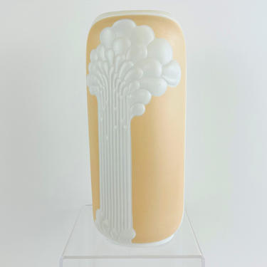 Vintage 1970s AK Kaiser Syrakus Vase Art Deco Tree Silhouette Bisque Porcelain West Germany by Martin Frey 