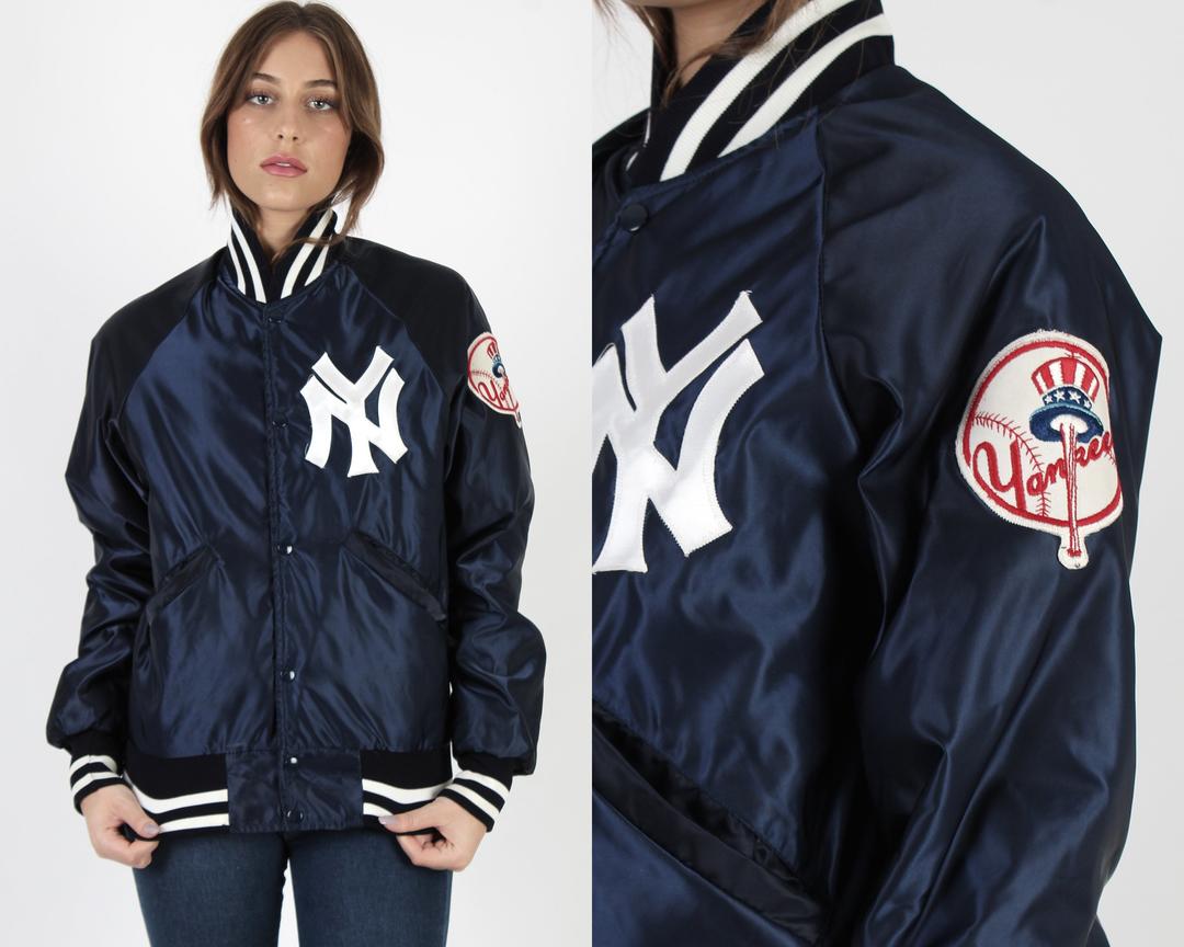 New York Yankees Vintage 90s Starter Satin Bomber Jacket MLB 