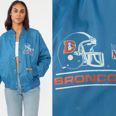 1990's DENVER BRONCOS LOGO ATHLETIC RAIN COAT XXL - Classic