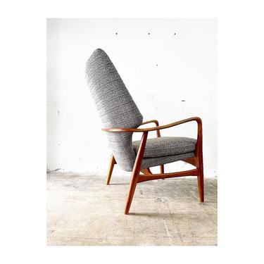 Aksel Bender Madsen and Schubell Danish Mid Century Modern Highback Chair 