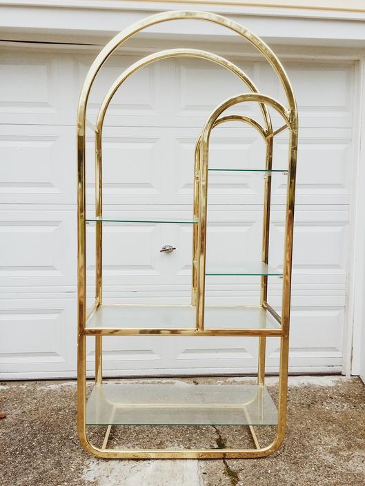 Brass Arched Etagere Brass Display Shelf Brass Shelf Brass And