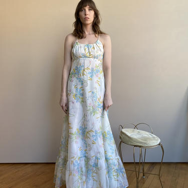 70s Floral Print Maxi 
