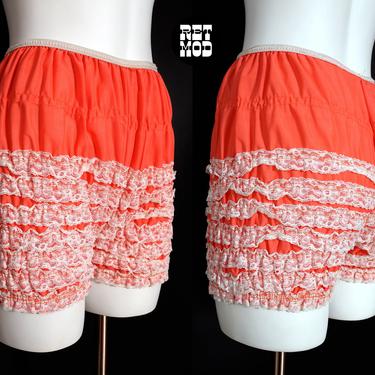 Cutie Pie Vintage Coral Colored Ruffle Bloomers Pettipants 