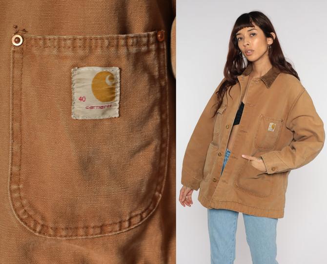 Carhartt Jacket 90s CORDUROY Brown COLLAR Jacket Barn Coat Chore