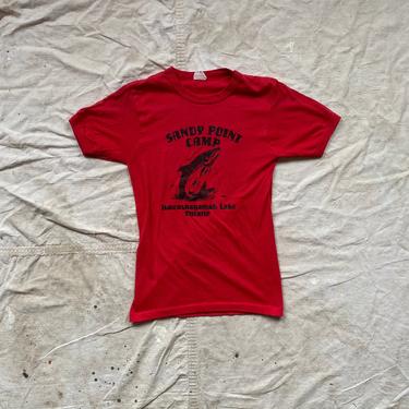 Vintage 1980s Sandy Point Camp Kawashagamuk Lake Ontario Tee Shirt 