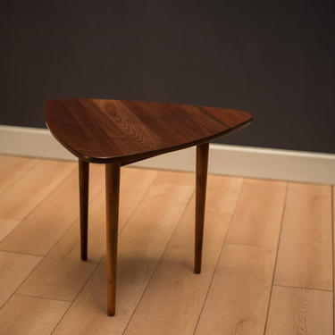 Mid Century Solid Walnut Triangle Table by Jens Risom 