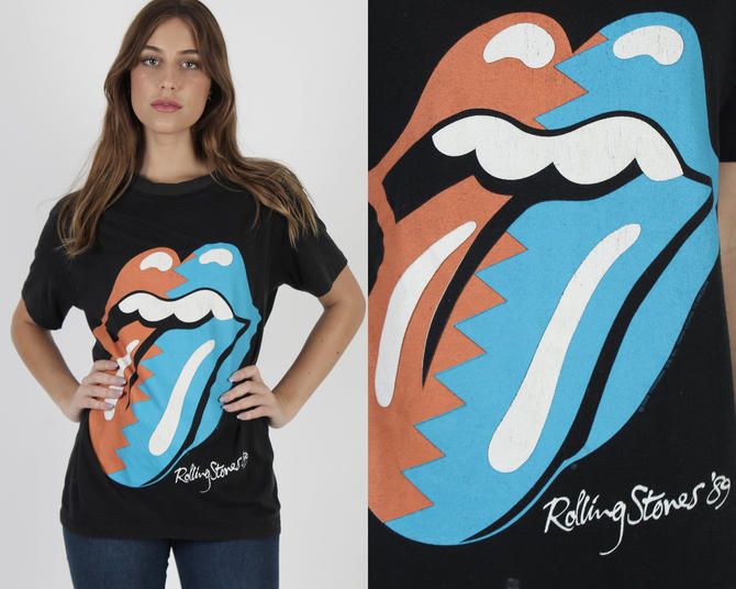 Vintage 1989 ROLLING STONES Steel Wheels Tour T-shirt / the