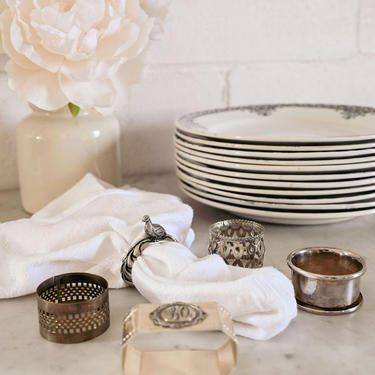 eclectic set of vintage french napkin rings ii