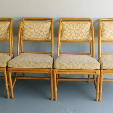 Vintage Ficks Reed Rattan Dining Chairs - Set of 4 