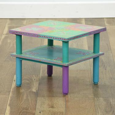 Hand Painted New Orleans Style Bohemian End Table 