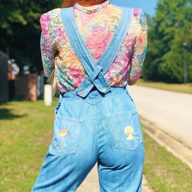 vintage 60's hand patchworked LEVIS denim bellbottoms with embroidery