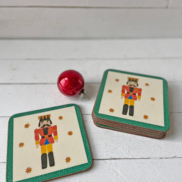 Vintage Nutcracker Coasters, Christmas Coasters, Set of 6 // Christmas Party Coasters, Nutcracker Christmas Decor // Perfect Gift 