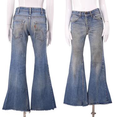 VINTAGE LEVIS ORANGE Tab 70s Women Jeans Size 9m 27X26 Bell Bottom Flare  Blue £142.25 - PicClick UK