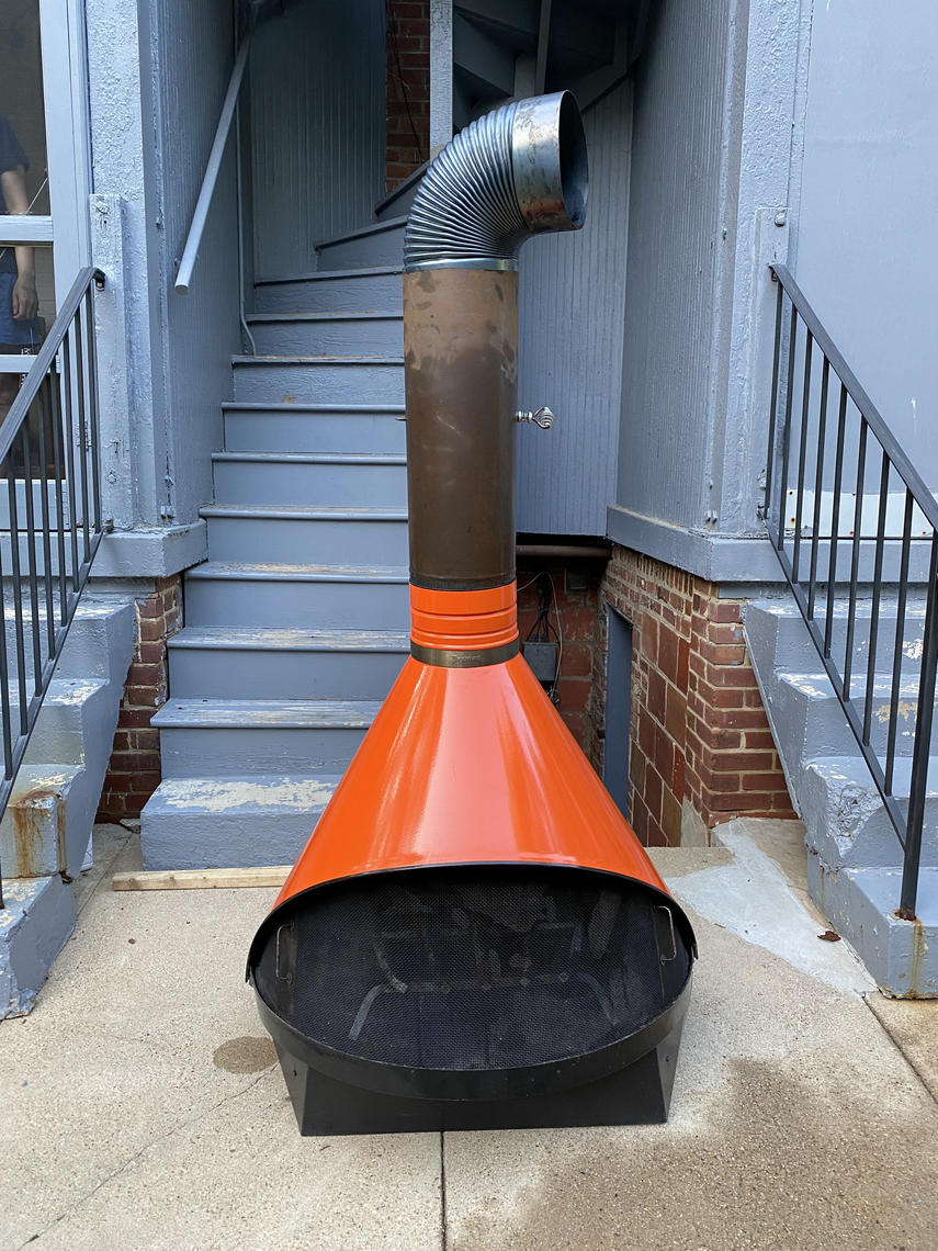 Vintage Preway Malm Wood-Burning Fireplace in Bright Orange | The Modernist  | Washington, DC