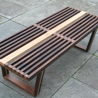 Mid-century Modern Slat Bench 