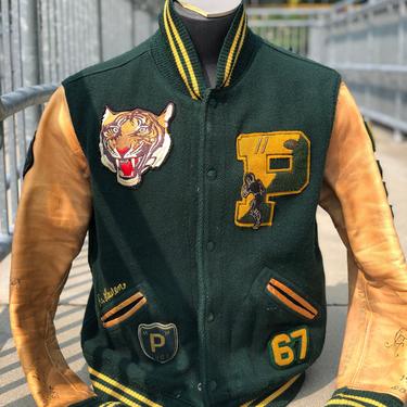 Polo RL Tiger Wool with Leather Varsity Jacket - The Leather City