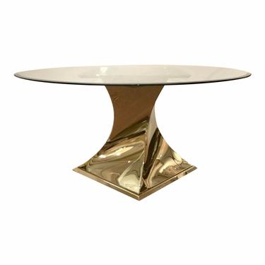 Caracole Modern Do a 360 Brass and Glass Dining Table