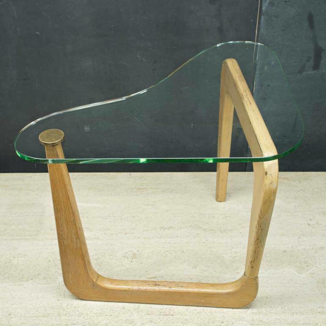 boomerang table atomic Biomorphic Mid Vintage Noguchi Style Century Glass Table