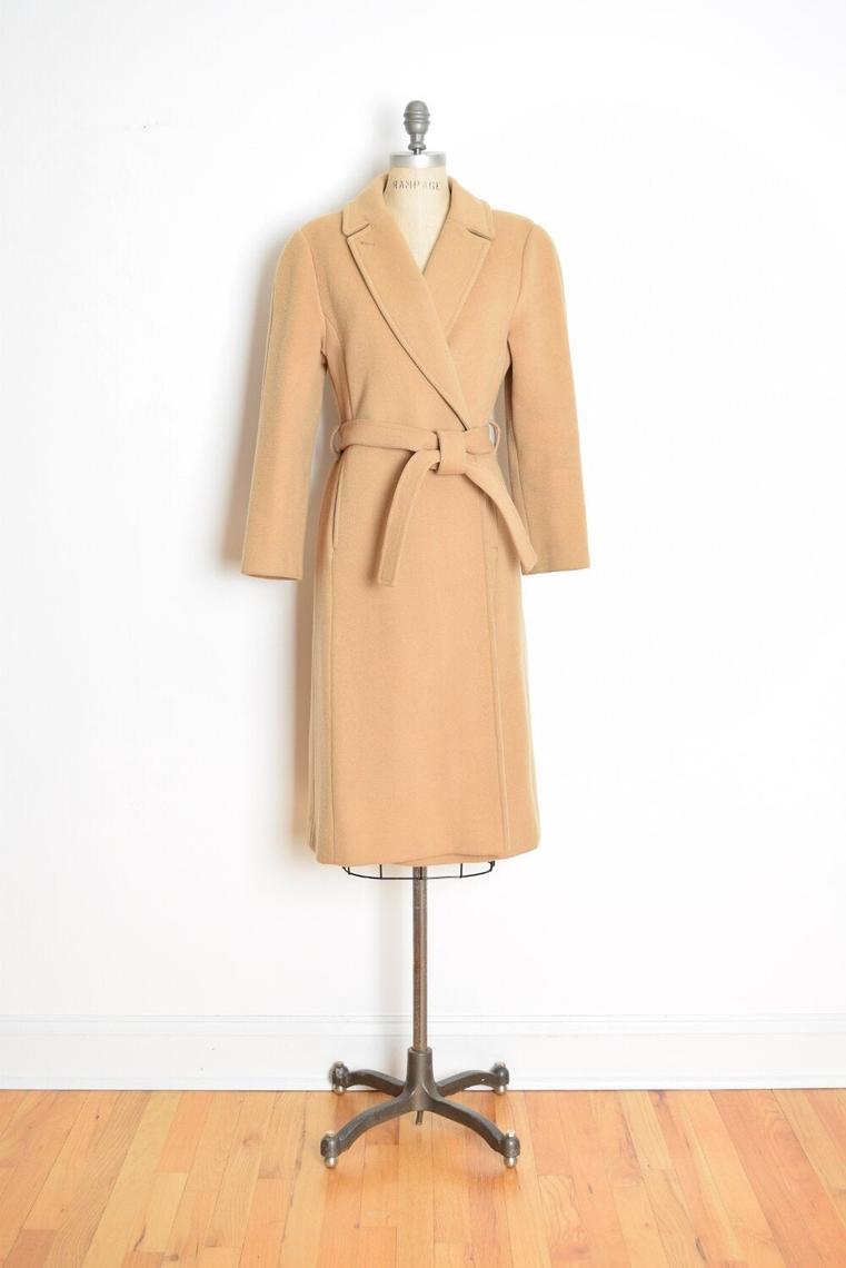 vintage striped alpaca hooded wrap coat w/ pockets 70s – hong kong