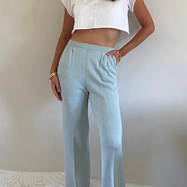 90s St John knit wool pants / vintage baby blue St | Recap Vintage 