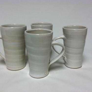 handmade mugs, coffee mugs, stoneware mugs, ceramic mugs, white, pottery mugs, cottage chic, modern, minimalist 