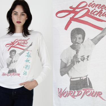 Vintage 1983 Lionel Richie All Night Long Concert Tour Rock Long Sleeve T Shirt 