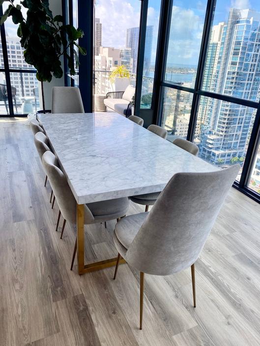 Torano marble rectangular dining table discount