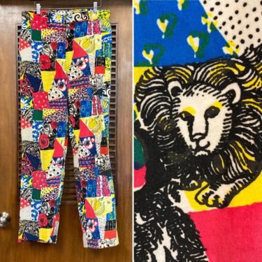 Vintage 1960’s “Lilly Pulitzer” Velour Print Mod Pants, 60’s Trousers, 60’s Mod Style Pants, 60’s Pop Art, 60’s Velour, Vintage Clothing 