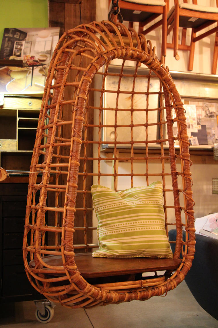 Vintage Rattan Hanging Chair Barefoot Dwelling Annapolis, MD